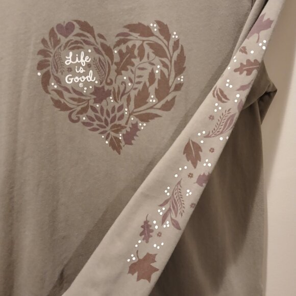 Life Is Good Women's Fall Leafy Heart Long Sleeve Crusher Shirt - LARGE - Picture 6 of 7